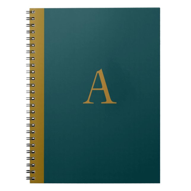 Carnet Peacock Blue Monogrammed Notebook  (Devant)