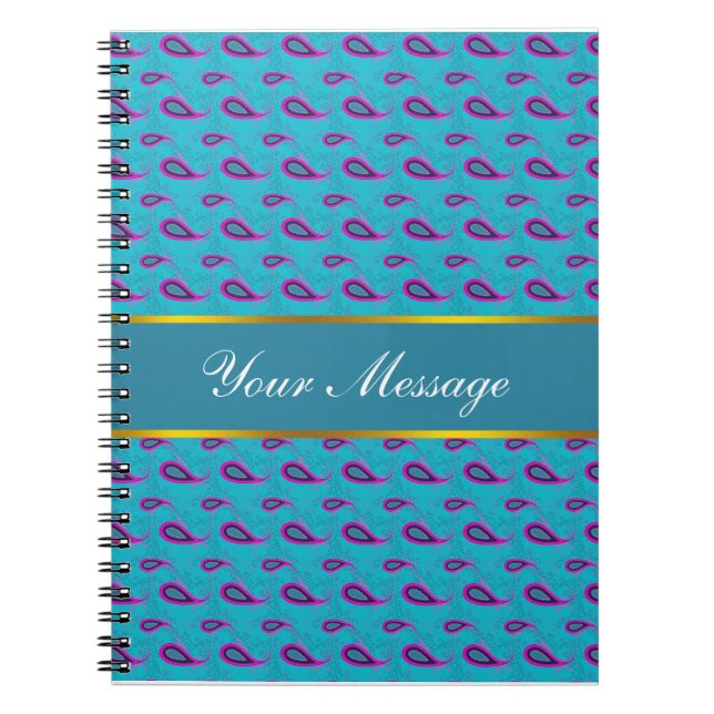Carnet Peacock Blue Paisley (Devant)