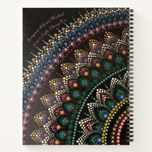 Carnet Peacock dot art mandala art spirituel