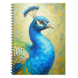 Carnet Peacock Impressionist Art Notebook Elegant Bird
