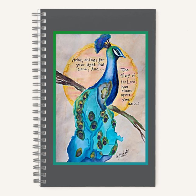 Carnet Peacock Shine IS60:1 border g-t Spiral Notebook (Recto)