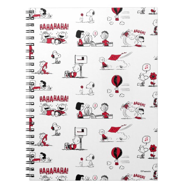 Carnet PEANUTS | Motif rouge et noir (Devant)
