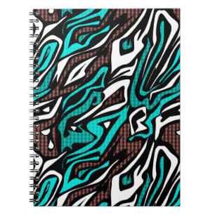 Carnet Peau zèbre abstrait sans couture cuir bleu moderne