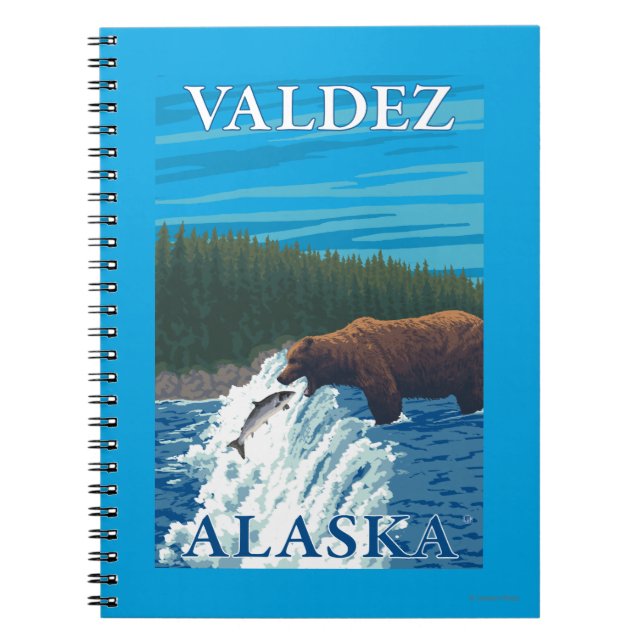 Carnet Pêche à l'ours dans la rivière - Valdez, Alaska (Devant)