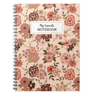 Carnet Pêche lunaire Brown Floral
