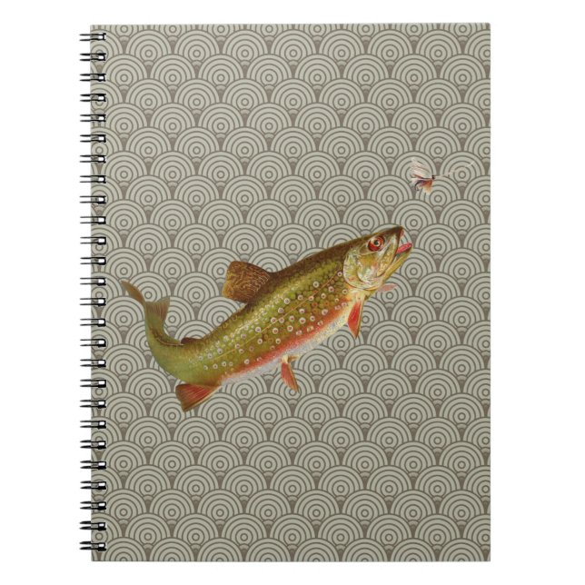 Carnet Pêche vintage à la truite arc-en-ciel (Devant)