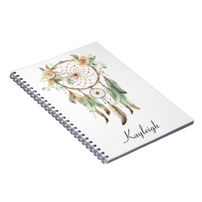 Carnet Pêcher Floral Green Dream Catcher (Côté Droit)