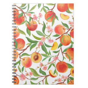 Carnet Pêcher le Motif Vintage de fruits tropicaux.