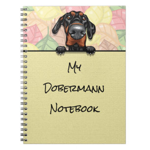 Carnet Peeking Cute Dobermann