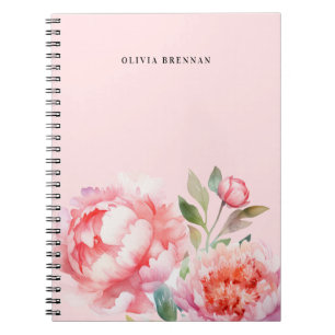 Carnet Peinterly Peonies Design floral raffiné