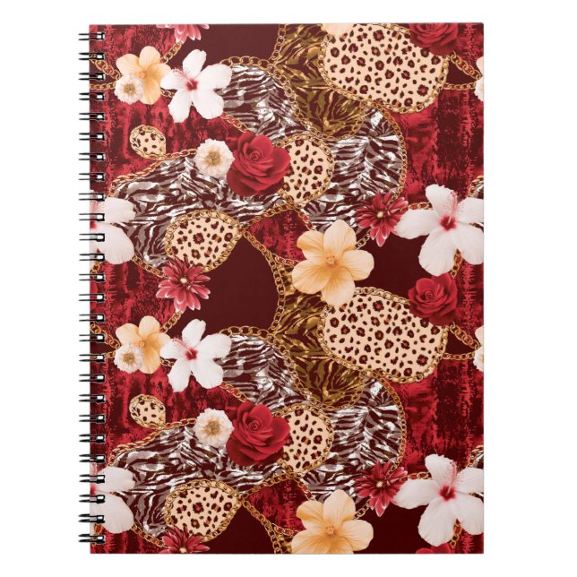 Carnet Peinture à la main Abstraite aquarelle Leopard Zeb (Devant)