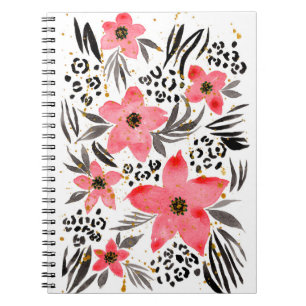 Carnet Peinture à la main Aquarelle Abstraite Tropicale E