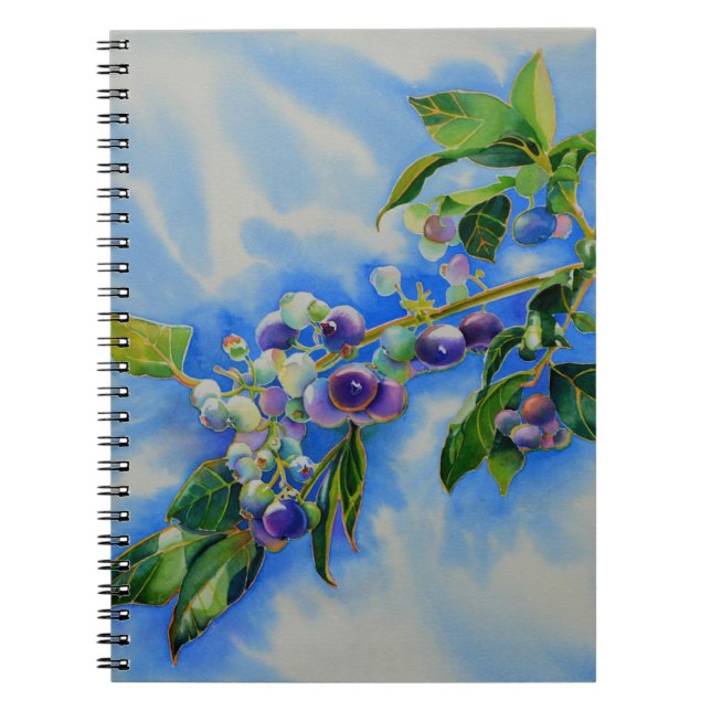 Carnet peinture à l'aquarelle de bleuet (Devant)