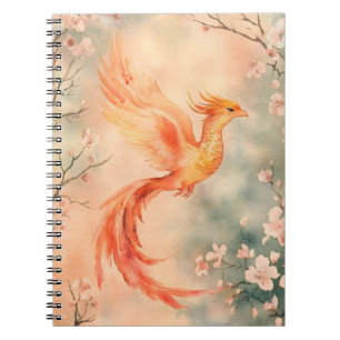 Carnet peinture à l'aquarelle représentant un phénix myth