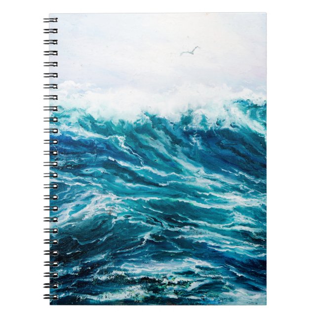 Carnet peinture à l'huile montrant les vagues de l'océan  (Devant)