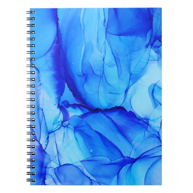 Carnet Peinture Abstraite à l'encre d'alcool bleu violet (Devant)
