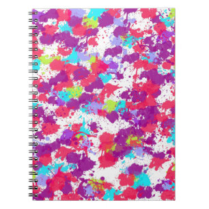 Carnet Peinture Abstraite colorée, rouge et violet