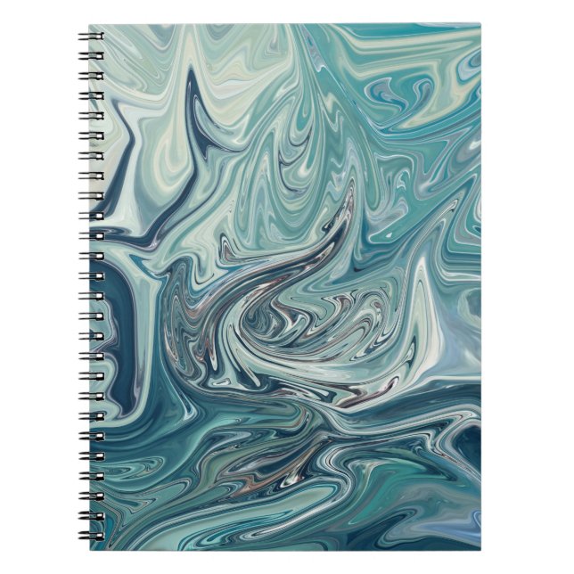 Carnet Peinture Abstraite de la mer Bleue (Devant)