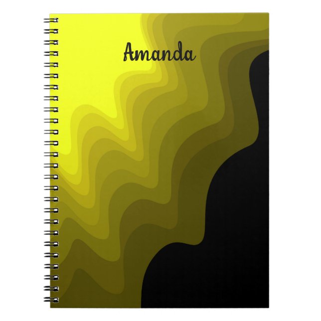 Carnet Peinture abstraite noire et jaune (Devant)