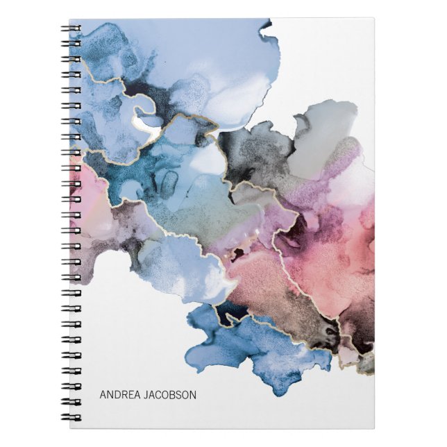 Carnet Peinture Abstraite personnalisée à l'encre d'alcoo (Devant)