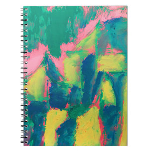 Carnet Peinture Abstraite verte et rose Art Abstrait Abst