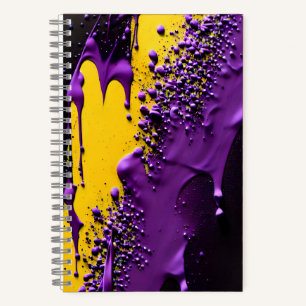 Carnet Peinture amusante bleu bleu jaune violet fileté