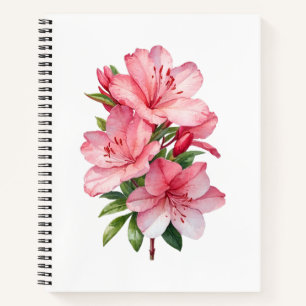 Carnet peinture aquarelle de fleur d'azalée