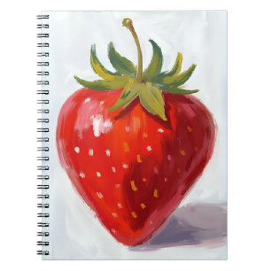 Carnet Peinture aquarelle de fraise rouge