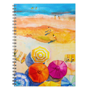 Carnet Peinture aquarelle de la mer Top view coloré de