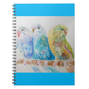 Carnet Peinture aquarelle perruche oiseau Perruches Aqua 