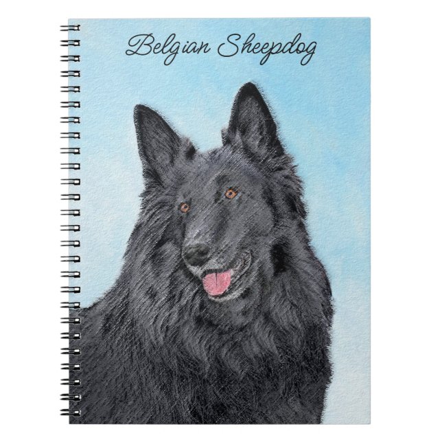 Carnet Peinture belge Sheepdog - Cute Original Chien Art (Devant)