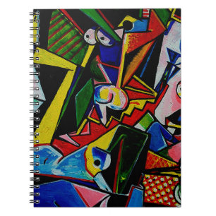 Carnet Peinture d'art Abstrait Triangle Curve Carré, tabl