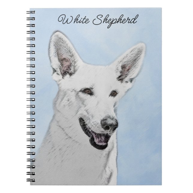 Carnet Peinture de berger blanc - jolie art original de c (Devant)