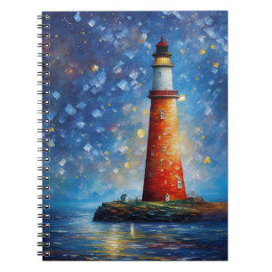 Carnet Peinture de coucher de soleil sur l'océan du phare