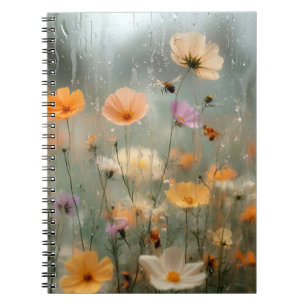 Carnet Peinture de jardin de fleurs sauvages à la fenêtre
