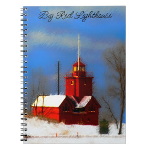 Carnet Peinture de phare rouge - Art original