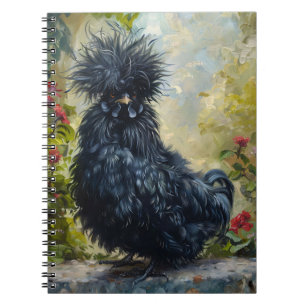 Carnet Peinture de poulet noir en Silkie