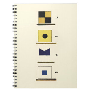 Carnet Peinture de quatre drapeaux avec la voile écrite