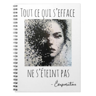 Carnet Peinture de visage noir et blanc pixelisée 