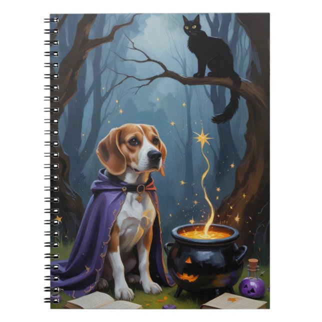 Carnet Peinture d'Halloween de chien beagle (Devant)