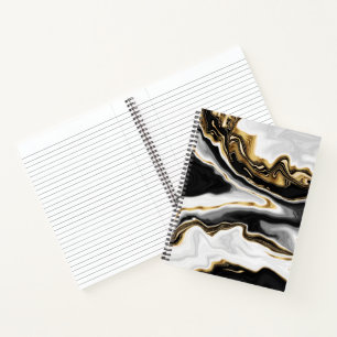 Carnet Peinture en marbre doré moderne esthétique