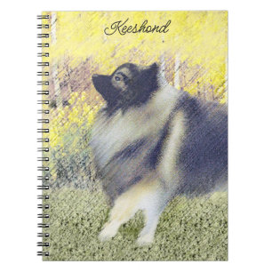 Carnet Peinture en teint de Keeshond - jolie art original