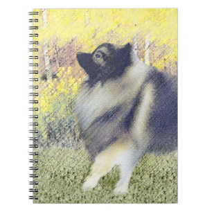 Carnet Peinture en teint de Keeshond - jolie art original