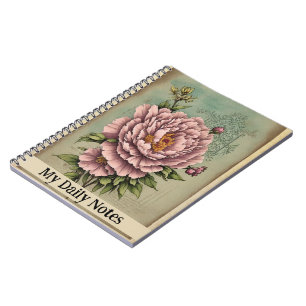 Carnet Peinture Ephémère rose vintage