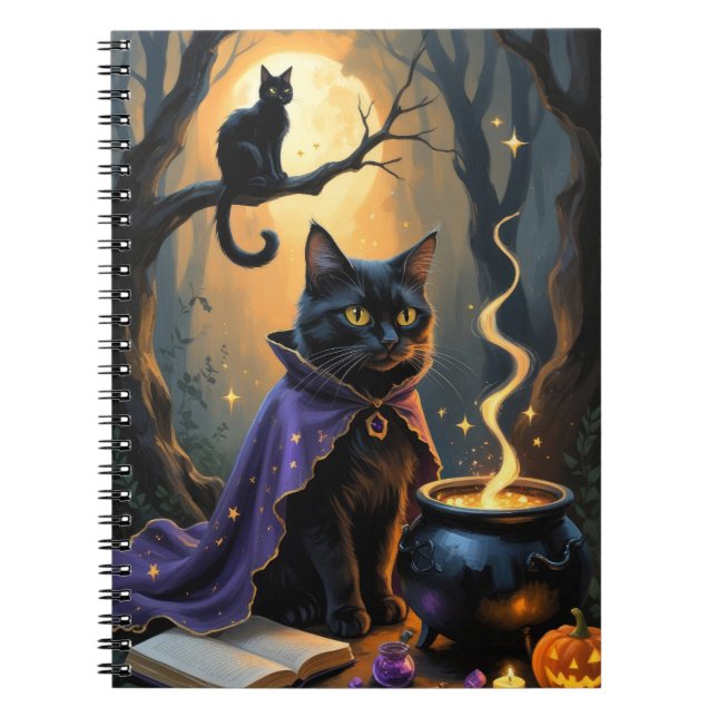 Carnet Peinture fantaisiste de Halloween Chat Noir (Devant)