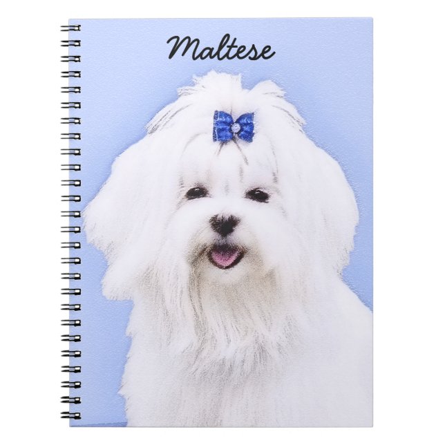Carnet Peinture maltaise - Joli art original pour chien (Devant)