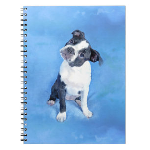 Carnet Peinture mignonne de chiot de Boston Terrier