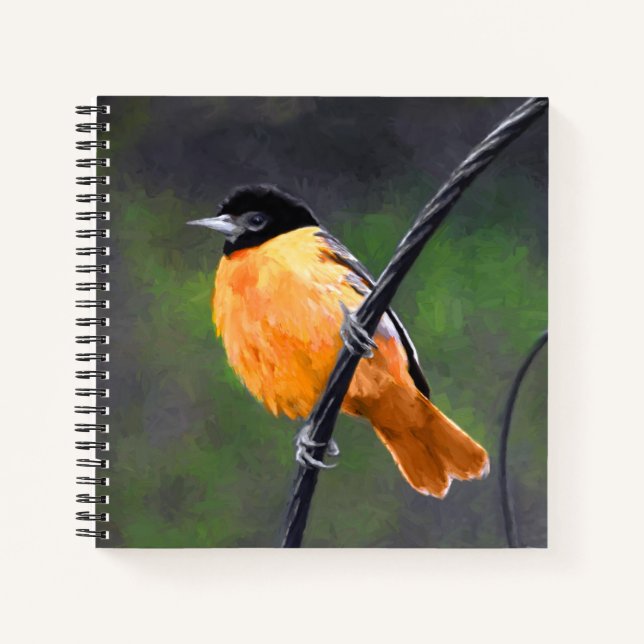 Carnet Peinture Oriole - Art Oiseau Original (Devant)