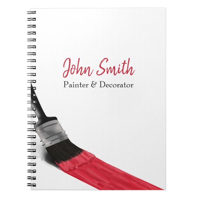 Carnet Peinture Peintre Service Société Pinceau Rouge (Devant)