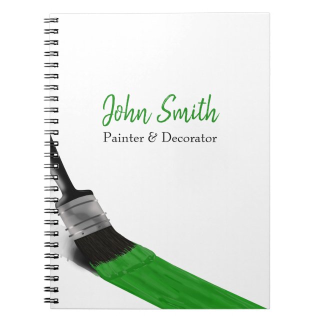 Carnet Peinture Peintre Service Société Pinceau vert (Devant)